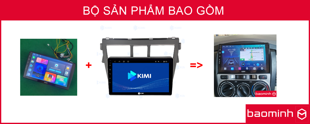 Trọn bộ sản phẩm màn hình DVD Android KIMI K4 New