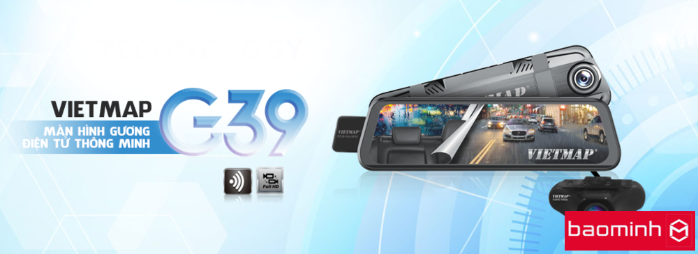 Camera hành trình Vietmap G39 quay hai mắt trước sau Full HD 1080P, cảnh báo giao thông bằng giọng nói, kết nối Wifi. Tặng kèm thẻ nhớ 32G – Miễn phí lắp đặt tại nhà - Bảo hành chính hãng 12 tháng.